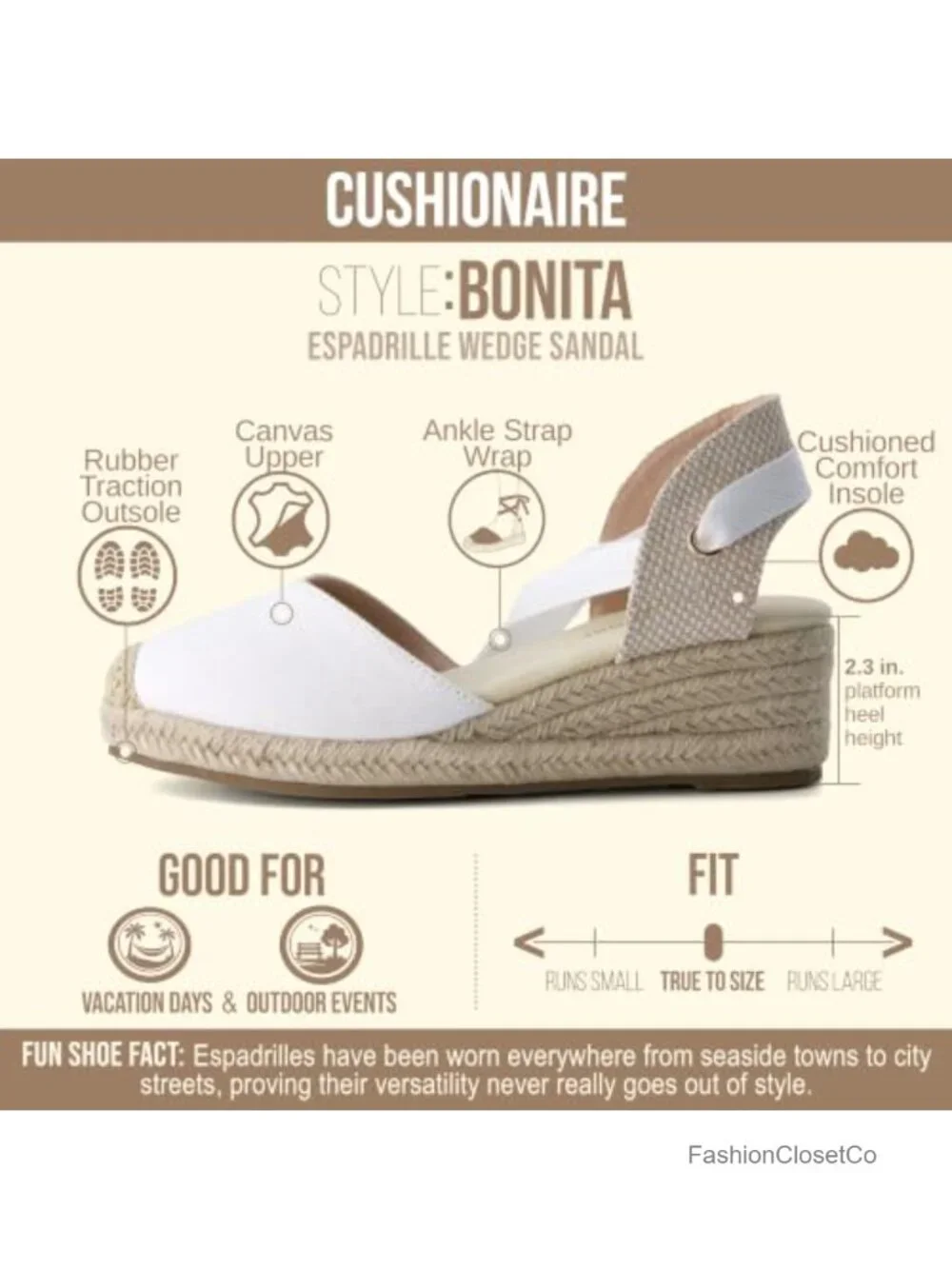 CUSHIONAIRE Bonita Espadrille Wedge Sandals - Lace Up Ankle Wrap Platform Heels
